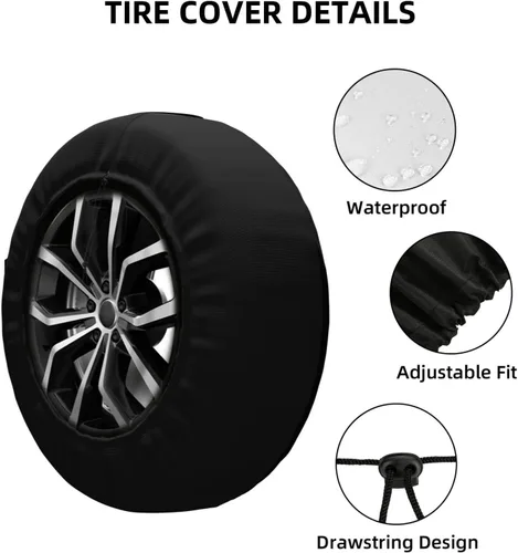 Vista 7 de Sea Turtle - Cubierta de neumático de repuesto impermeable UV para remolque, RV, SUV y muchos vehículos, 14 pulgadas