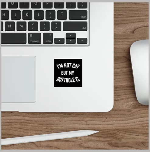Vista 5 de I'm Not Gay But My Butthole is Sticker 2 Sticker Deal 3x9 y 2x2 Divertido Anal Gay Broma Broma Regalo de broma
