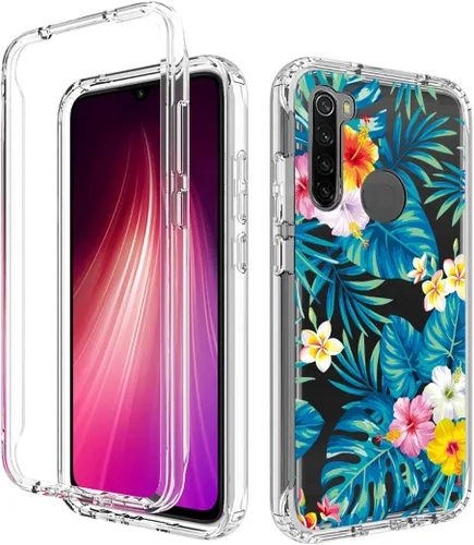 Vista 6 de Funda para Redmi Note 8 (2019/2021) M1908C3JH con protector de pantalla de vidrio templado, funda protectora de cuerpo completo transparente de TPU