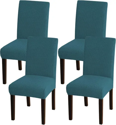 Vista 10 de Turquoize - Juego de 2 fundas elásticas para sillas de comedor, fundas lavables removibles para sillas de comedor, fundas de asiento para sillas