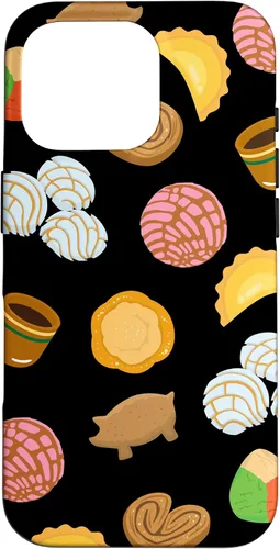 Vista 20 de Conchas Pan Dulce Patrón Negro Teléfono Caja Latina Regalo Caso para iPhone 17