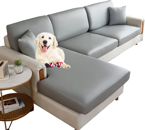 Vista 10 de Funda de cojín impermeable para sofá reclinable en forma de L de piel sintética larga elástica para sofá de 1, 2, 3, 4 plazas, protector de muebles