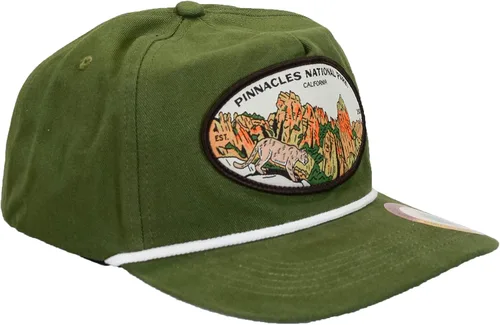 Vista 6 de Sombrero Snapback al aire libre con Pinnacles National Park Woven Patch Verde, Verde