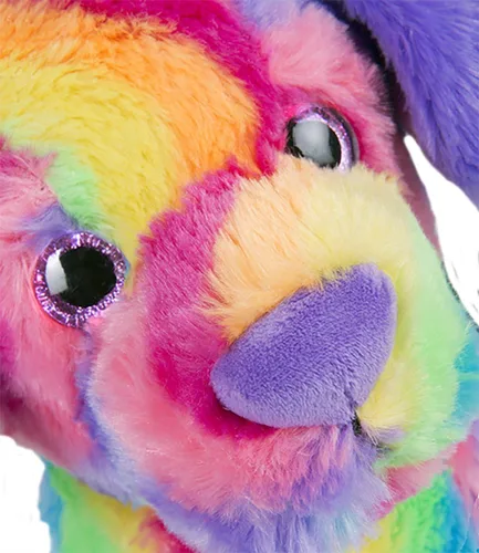 Vista 3 de Cuddly Soft 16 inch Rainbow Stripe de peluche perro... We Stuff 'Em... YOU LOVE' Em.