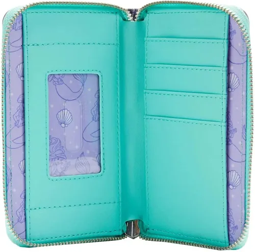 Vista 3 de Loungefly Disney The Little Mermaid Princess Scenes Series - Cartera con cremallera alrededor de la sirenita, talla única