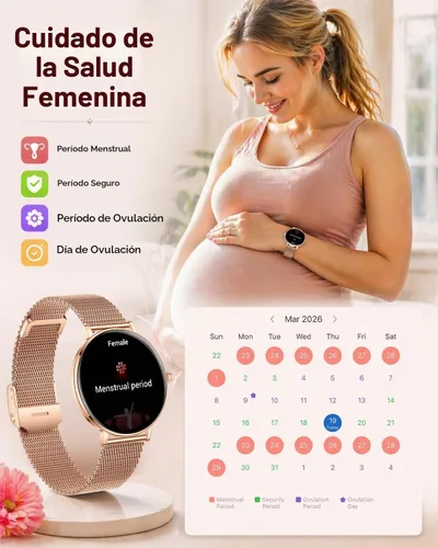 Vista 6 de Smart Watches for Women,1.32'' AMOLED Ultra-Thin Smart Watch with Bluetooth Make/Answer Call,Heart Rate/SpO2/Sleep Tracker,120+ Sport Modes IP68