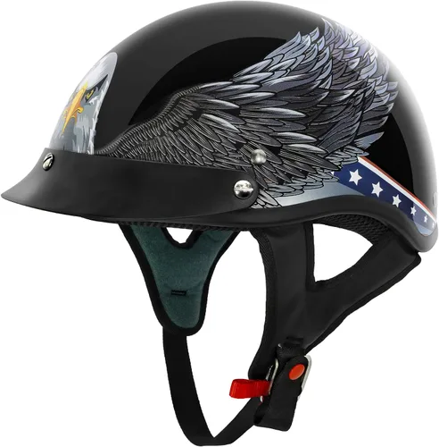 Vista 14 de VCAN Cruiser - Casco de motocicleta sólido, cobertura de media cara