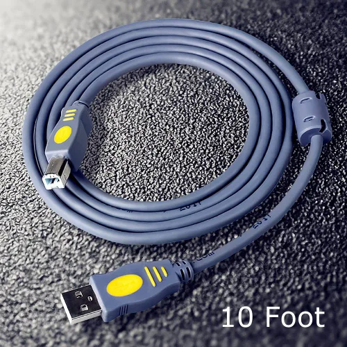 Vista 4 de Qjin Cable de impresora USB 2.0 para HP DeskJet 2755e, 2855e, 4155e, 4255e, 3755, 3772, 2755, 2752, 10 pies
