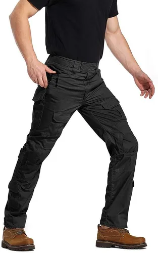 Vista 5 de TRGPSG Pantalones tácticos para hombre, pantalones de senderismo, pantalones cargo de camuflaje militar, pantalones de trabajo casuales