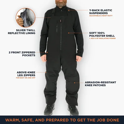 Vista 3 de RefrigiWear Overol de babero alto con aislamiento Softshell, calificación de comodidad de -20F