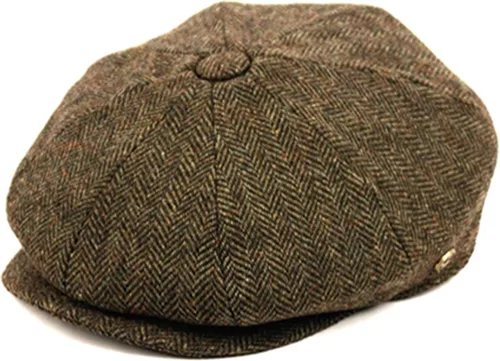 Vista 15 de Sombrero clásico de 8 paneles de mezcla de lana Newsboy Snap Brim Collection para hombre