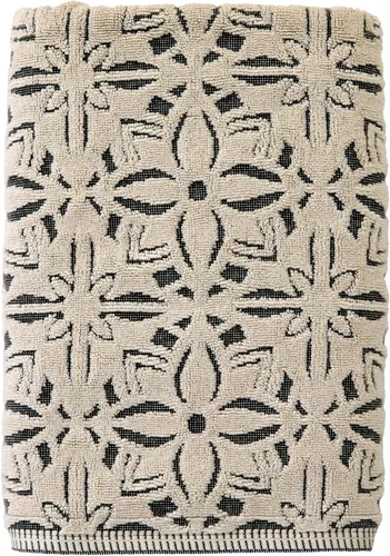Vista 15 de SKL Home Amherst Medallion - Toalla de baño 100 % algodón, 600 GSM, suave y absorbente, reversible jacquard, negro