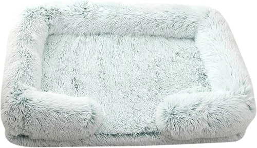 Vista 8 de Camas ortopédicas para perros de gran tamaño con forro impermeable y parte inferior antideslizante, cama rectangular lavable para perros y gatos