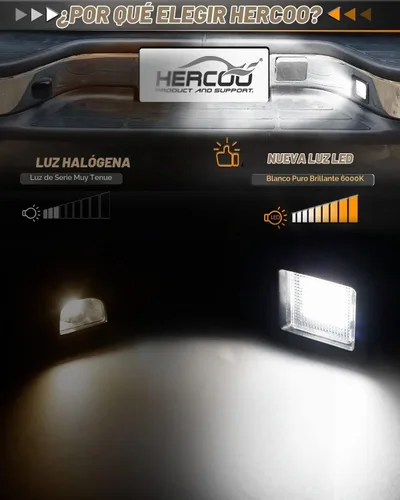 Vista 2 de HERCOO Conjunto de enchufe de luces LED para placa de matrícula, compatible con Ford F150 2015-2020, Raptor 2017-2020, lente transparente de 6000 K