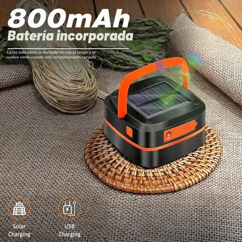 Vista 2 de DIBMS - Paquete de 2 linternas solares plegables para campamento, luz recargable