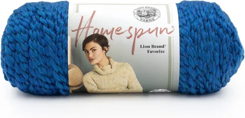 Vista 33 de Lion Brand Yarn Hilo Homespun, Hilo Suave y Voluminoso para Tejer, Ganchillo y Manualidades, 1 paquete, Beachside Stripes