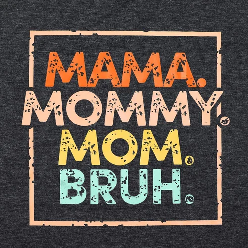 Vista 3 de Camisetas para mamá para mujer, camiseta de mamá mamá Bruh, divertida camiseta para mamá y vida, para el día de la madre, camiseta casual de regalo