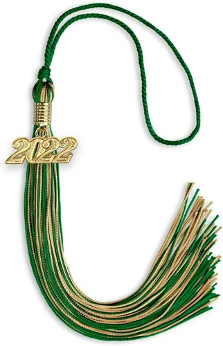 Vista 285 de Endea Graduation - Borla de doble color mixto con fecha dorada (negro/dorado antiguo, 2021)