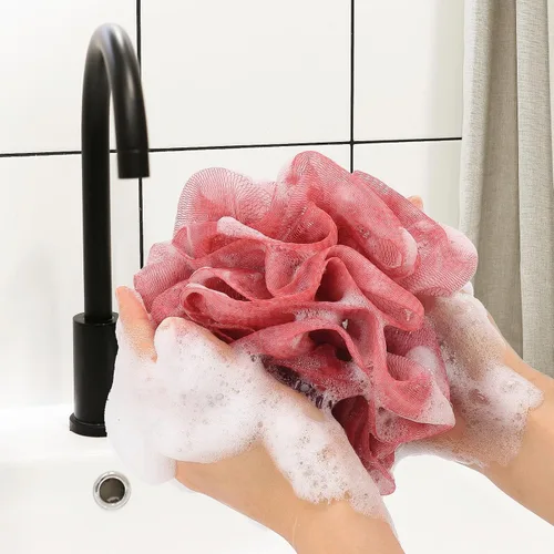 Vista 4 de Paquete de 4 esponjas de baño, esponja de malla para baño y ducha, esponja para el cuerpo, 1.76 oz/pieza