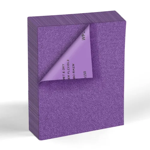Vista 16 de 20 hojas de papel de lija de grano 80 de 9 x 11 pulgadas, papel de arena abrasiva de alúmina fundida blanca de alto rendimiento para madera, metal