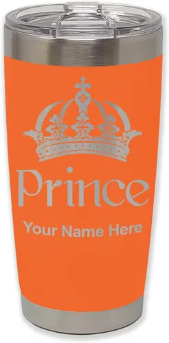 Vista 27 de LaserGram Vaso aislado al vacío de 20 onzas, Prince Crown, grabado personalizado incluido (negro)