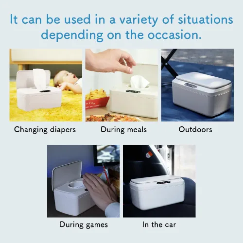 Vista 6 de ROUNDS Dispensador automático de toallitas para bebés, dispensador de toallitas húmedas para pañales, dispensador de toallitas húmedas