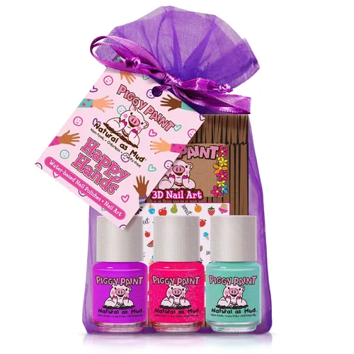 Vista 10 de Piggy Paint 4 Esmaltes Neón Set de Caja (¡Bonificación: ¡Resplandor Blacklight!)