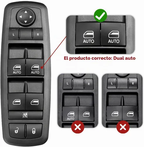 Vista 4 de Interruptor de ventana eléctrica para Cherokee 68231805AA 2015-2017, 2015-2022 Para Ram 1500 2016-2022, 2011-2020 300, 2011-2019 Charger