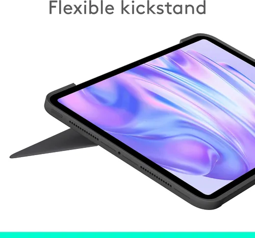 Vista 3 de Logitech Combo Touch iPad Pro 11 pulgadas (M4) Funda con teclado retroiluminado desmontable, soporte de pie, modo multiuso, conector inteligente