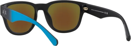 Vista 6 de Armani Exchange - Gafas de sol para hombre, montura negra mate, lentes gris oscuro, 2.126 in