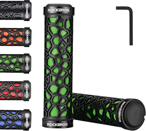 Vista 12 de ROCKBROS Puños de manillar de bicicleta con doble bloqueo Puños de bicicleta antideslizantes para manillar de bicicleta para MTB, BMX, patinetas A1