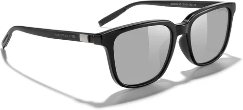 Vista 5 de MERRY'S Gafas de sol polarizadas rectángulo unisex de la vendimia de las gafas de sol para los hombres