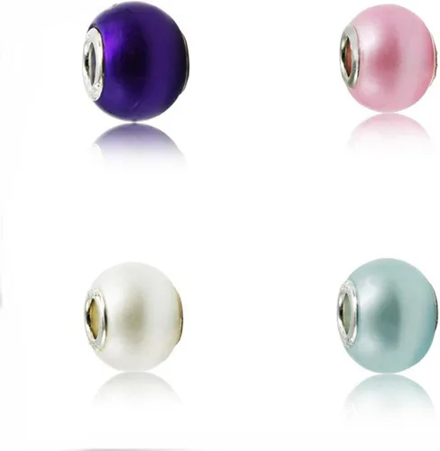 Vista 8 de RUBYCA Mezcla de perlas de cristal con abalorios surtidos para pulseras europeas (30 piezas)