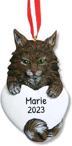 Vista 5 de Adorno 3D de gato calicó personalizado para árbol de Navidad 2025 – Adorno personalizado para mascotas, adornos de Navidad para mascotas, regalos