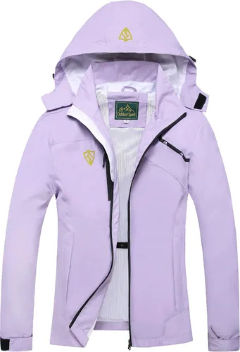 Vista 17 de GIISAM Chaqueta impermeable con capucha para mujer, chaqueta de lluvia ligera y plegable con cremallera completa, chaqueta cortavientos con capucha