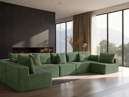 Vista 56 de Sofá modular de gran tamaño de 108 pulgadas, cómodo sofá deshuesado en forma de U para sala de estar, asientos extra profundos, sin montaje, sofá