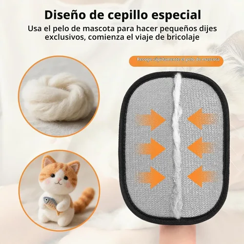 Vista 2 de SAWMONG - 2 guantes removedores de pelo de mascotas con peine para perros y gatos