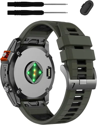 Vista 26 de Correa de reloj QuickFit de silicona de 1.024 in para Garmin Fenix 9/8 Paquete de 3 1