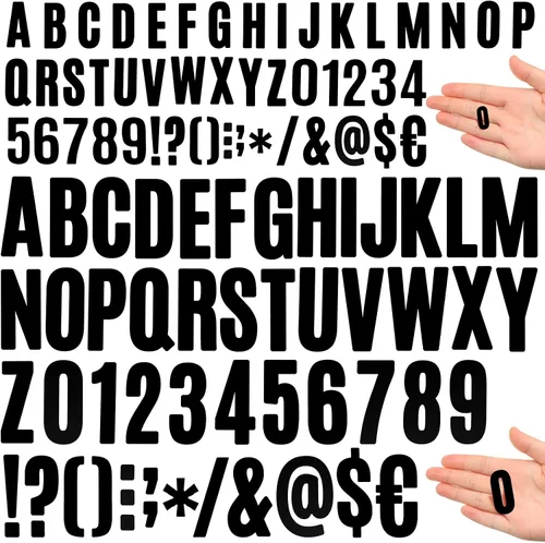 Vista 13 de Qilery 32 hojas de 0.5 pulgada de calcomanías de letras y números autoadhesivas, letras de vinilo alfabéticas de gran fuente, etiquetas de números