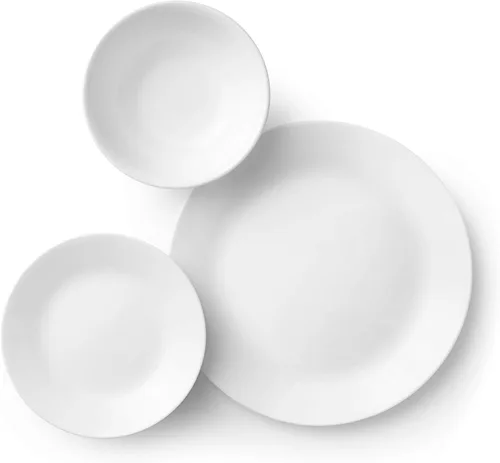 Vista 3 de Corelle Vitrelle - Juego de vajilla de servicio de 18 piezas para 6 piezas, color blanco escarcha de invierno y Vitrelle de 28 onzas, juego de 6