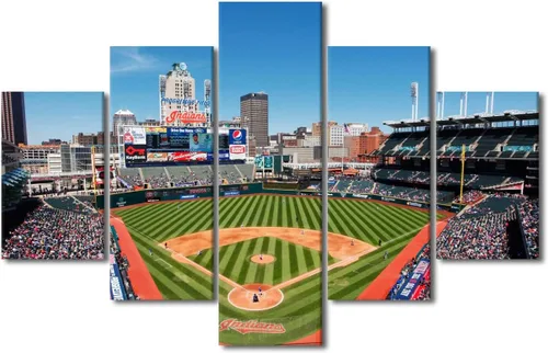 Vista 33 de Arte para pared, lienzo para estadio deportivo, arte para pared, diseño de campo de Wrigley en Chicago, pinturas de Chicago, impresiones sobre