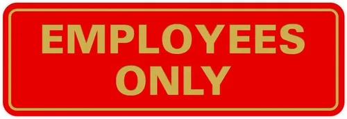 Vista 40 de Letrero estándar de solo empleados - Negro - Pequeño (1 paquete)