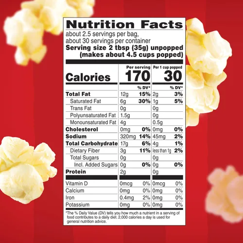 Vista 7 de Orville Redenbacher's Palomitas de maíz, 3.29 onzas, 12