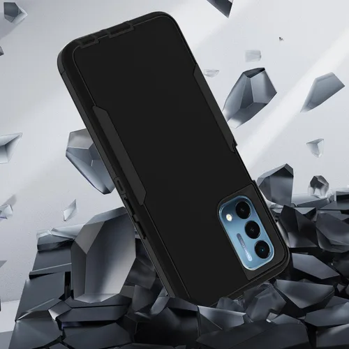 Vista 3 de Asuwish Funda protectora para OnePlus Nord N200 5G con protector de pantalla y accesorios de celda híbridos delgados de doble capa, accesorios Negro