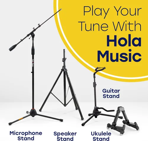 Vista 9 de Hola! Music Soporte de guitarra – Altura ajustable, plegable con cuello acolchado y yugo – Paquete de 1 trípode