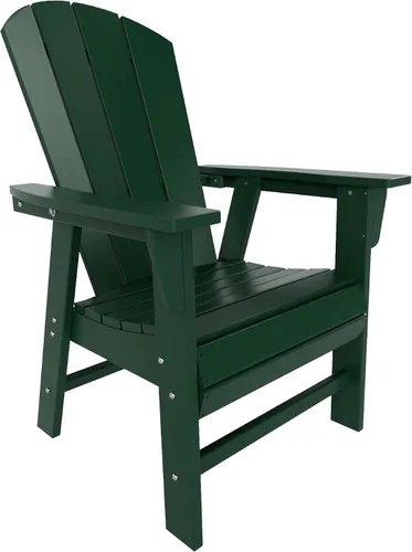 Vista 13 de HDPE Laguna Adirondack - Silla de comedor casual para patio, color negro