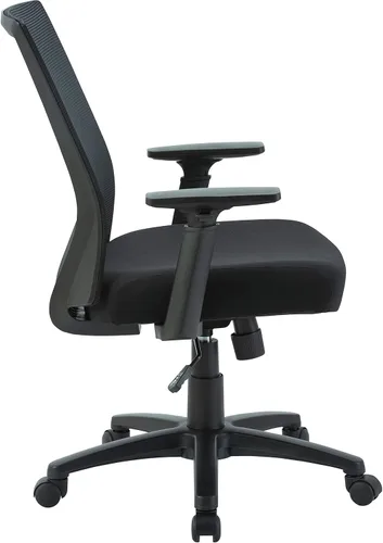 Vista 4 de Lorell Silla de trabajo de malla con respaldo medio, color negro
