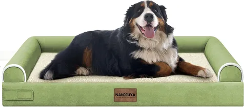 Vista 38 de NANUYA - Cama ortopédica para perros de tamaño mediano/grande, lavable: Camas con almohada para perros de tamaño mediano/grande, sofá de espuma