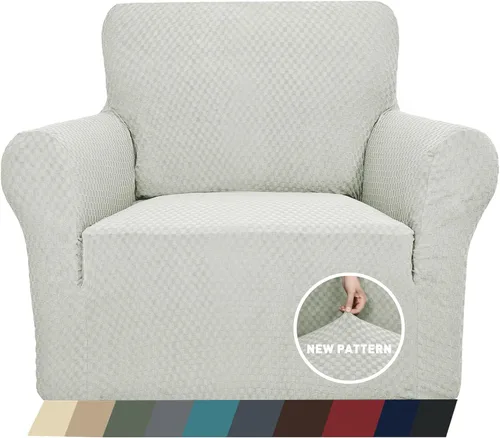 Vista 82 de ZNSAYOTX 1 Funda de silla Jacquard para sala de estar, funda de silla de alta elasticidad con brazos, antideslizante, apta para mascotas, funda