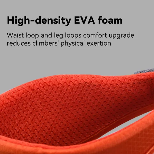 Vista 9 de KAILAS B4 Arnés de escalada en roca para hombre, arnés de techo, cinturón de seguridad, equipo de escalada ajustable, alpinismo, ligero Naranja